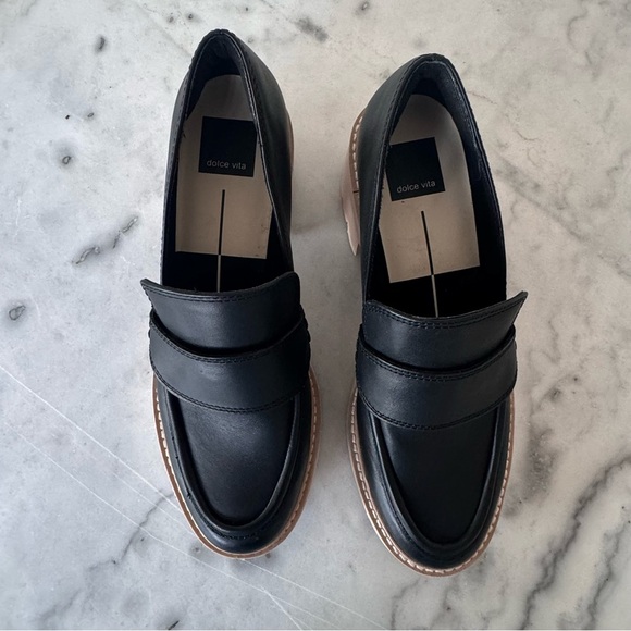 Dolce Vita Women's Halona Lug-Sole Platform Loafers Black Size 7.5 - Picture 3 of 11